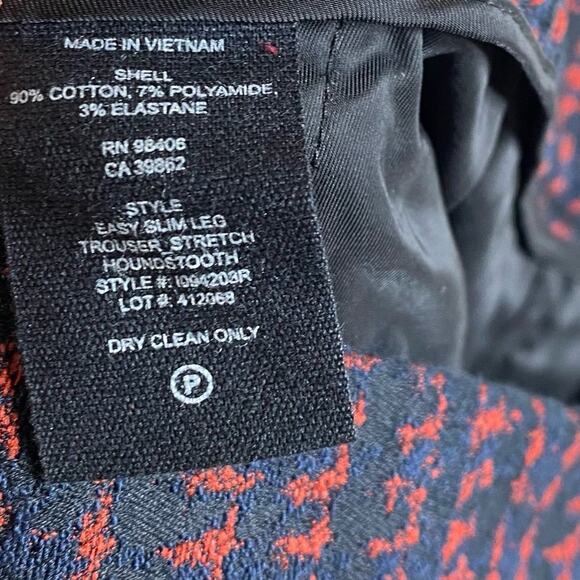 Theory Easy Slim Leg Houndstooth Print Trousers Stretch Women's Size 2 - Picture 8 of 9